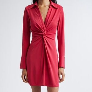 NEW Cinq a Sept McKenna Matte Jersey Mini Dress in Burgundy Plum